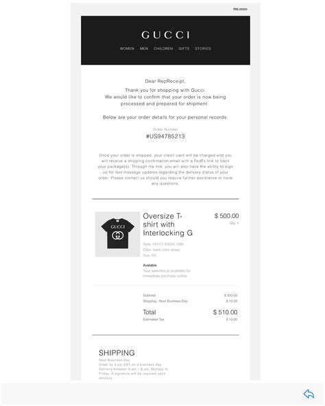 gucci receipt generator online.